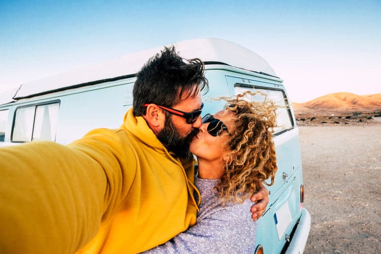 Couple enjoying morning together