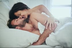 Couple close together